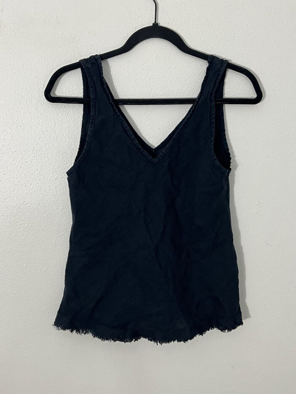 Lollilabel Navy Blue Linen Tank Top Size Medium Lagenlook Minimalist